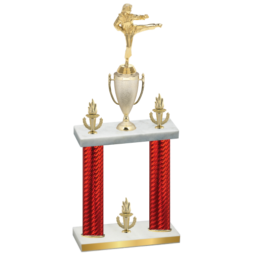 Double Red Carbon Fiber Victory Karate Trophy
