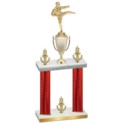 Double Red Carbon Fiber Victory Karate Trophy