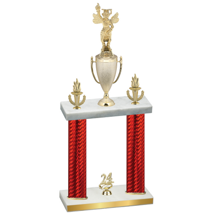 Double Red Carbon Fiber Year Academics Trophy