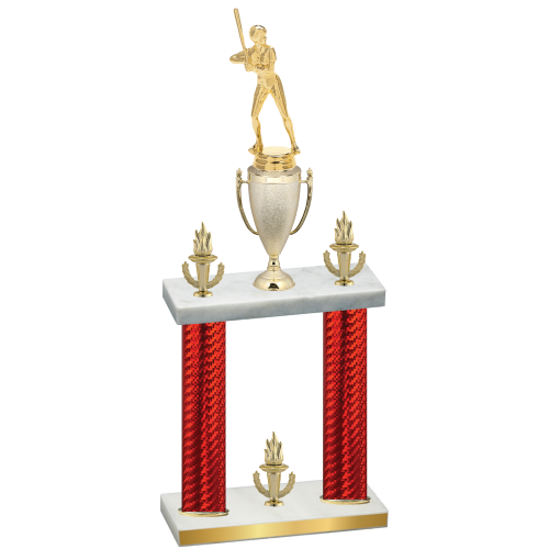 Double Red Carbon Fiber Victory Softball Trophy