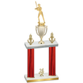 Double Red Carbon Fiber Year Softball Trophy