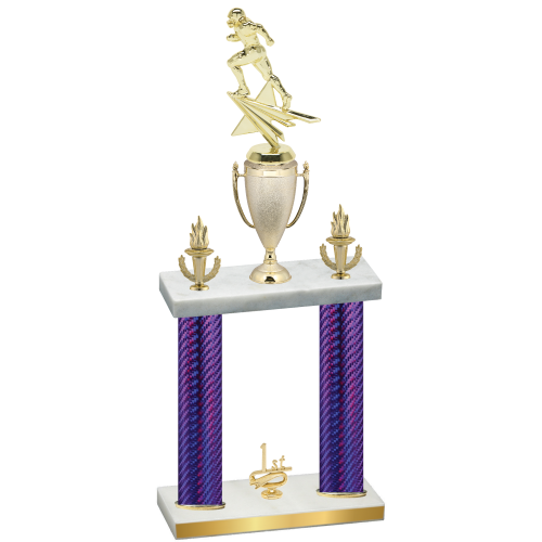 Double Purple Carbon Fiber First Place Football Trophy