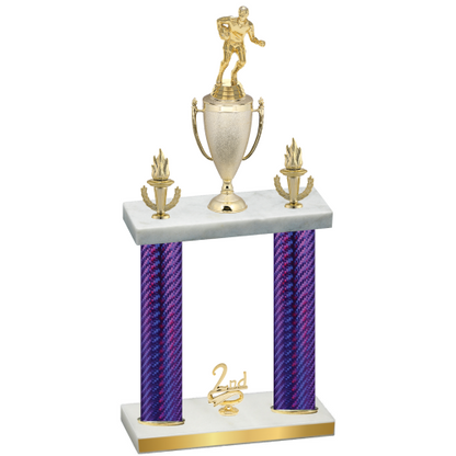 Double Purple Carbon Fiber Second Place Rugby Trophy