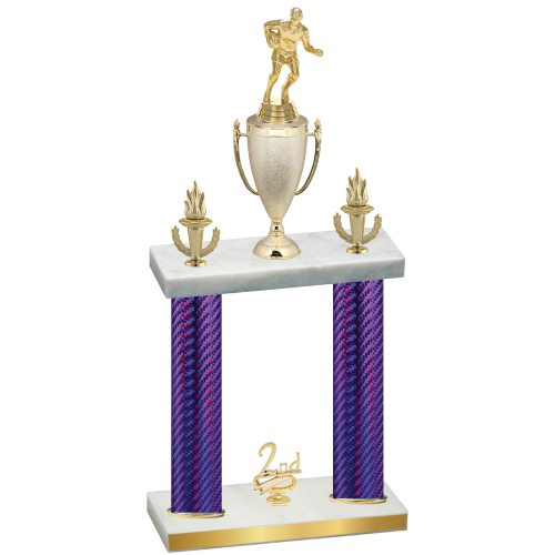 Double Purple Carbon Fiber Second Place Rugby Trophy