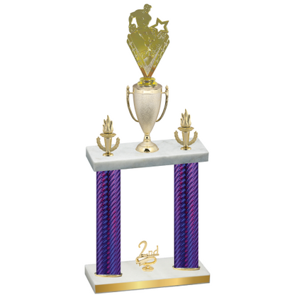 Double Purple Carbon Fiber Second Place Rugby Trophy