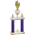 Double Purple Carbon Fiber Fourth Place Rugby Trophy