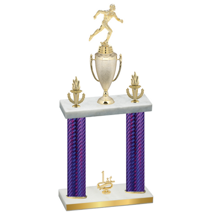 Double Purple Carbon Fiber First Place Running Trophy