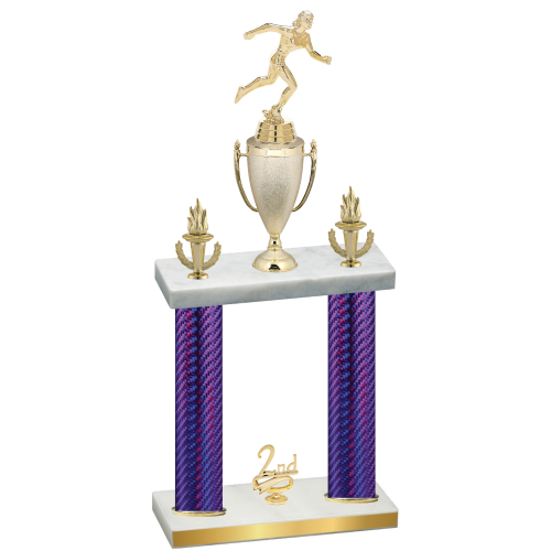 Double Purple Carbon Fiber Second Place Running Trophy