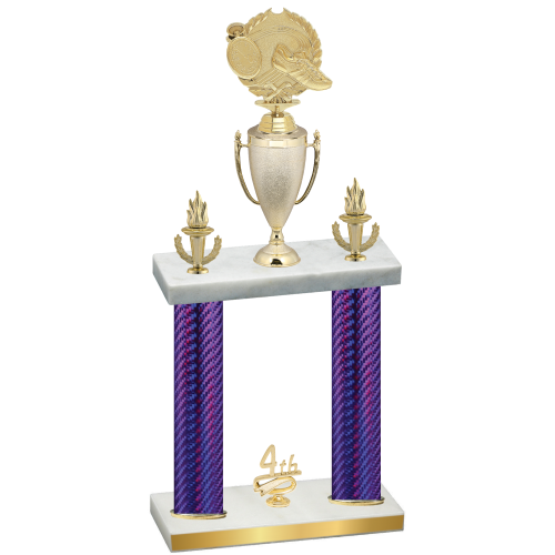 Double Purple Carbon Fiber Fourth Place Running Trophy