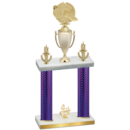 Double Purple Carbon Fiber Fourth Place Running Trophy