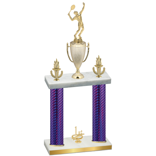Double Purple Carbon Fiber First Place Tennis Trophy