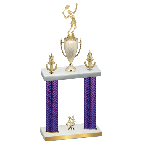 Double Purple Carbon Fiber Year Tennis Trophy