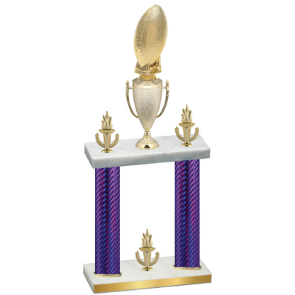 Double Purple Carbon Fiber Victory Football Trophy