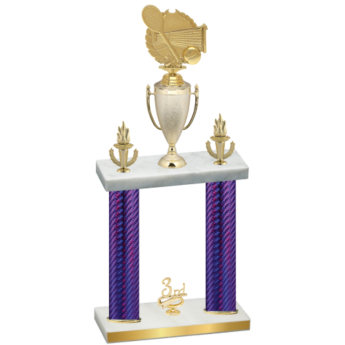 Double Purple Carbon Fiber Third Place Tennis Trophy