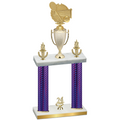 Double Purple Carbon Fiber Year Tennis Trophy