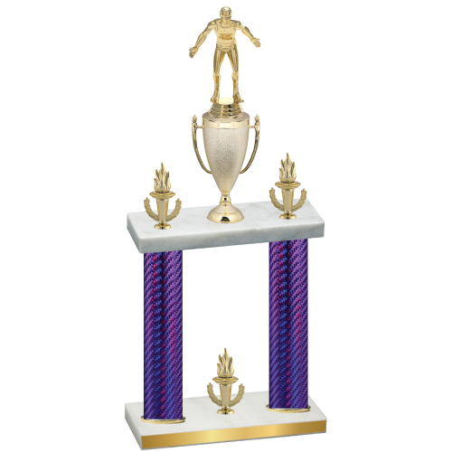 Double Purple Carbon Fiber Victory Wrestling Trophy