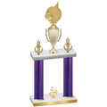 Double Purple Carbon Fiber Fourth Place Volleyball Trophy