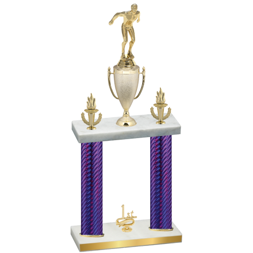 Double Purple Carbon Fiber First Place Swimming Trophy