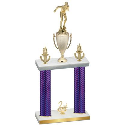 Double Purple Carbon Fiber Second Place Swimming Trophy