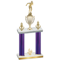 Double Purple Carbon Fiber Fourth Place Swimming Trophy