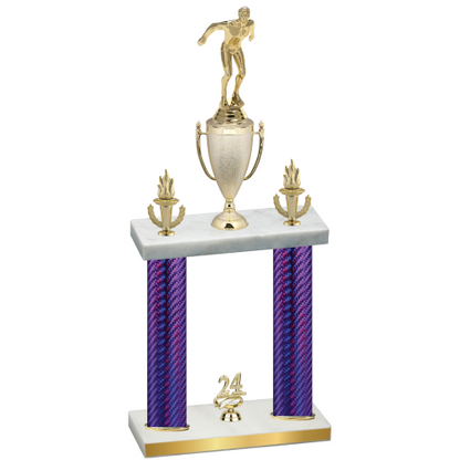 Double Purple Carbon Fiber Year Swimming Trophy