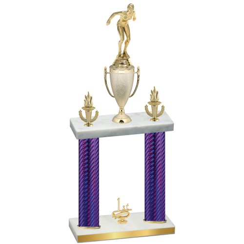 Double Purple Carbon Fiber First Place Tennis Trophy