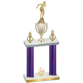 Double Purple Carbon Fiber Fourth Place Tennis Trophy