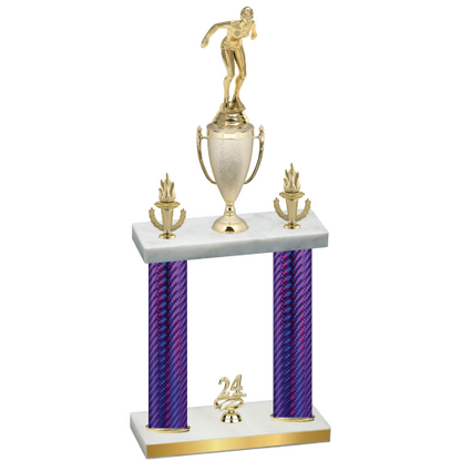 Double Purple Carbon Fiber Year Tennis Trophy