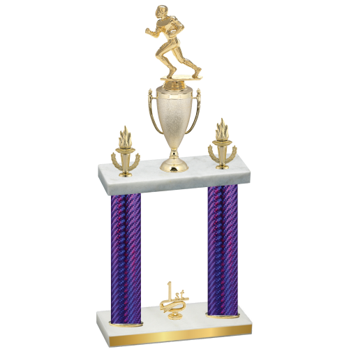 Double Purple Carbon Fiber First Place Football Trophy