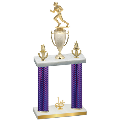 Double Purple Carbon Fiber First Place Football Trophy
