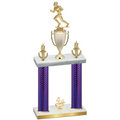 Double Purple Carbon Fiber Fourth Place Football Trophy