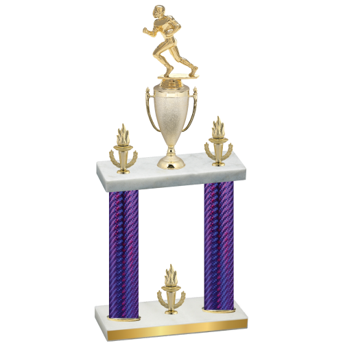 Double Purple Carbon Fiber Victory Football Trophy