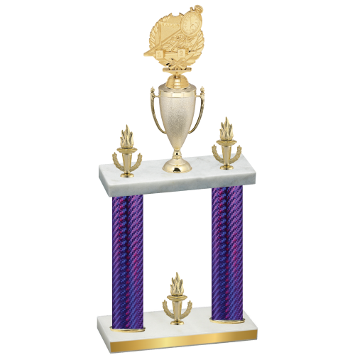 Double Purple Carbon Fiber Victory Swimming Trophy