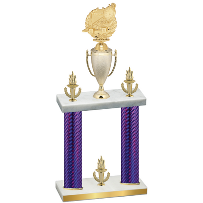 Double Purple Carbon Fiber Victory Swimming Trophy