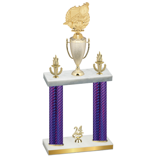 Double Purple Carbon Fiber Year Swimming Trophy