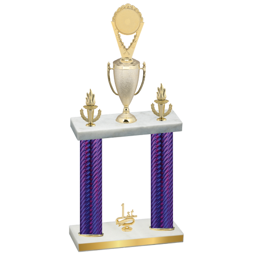 Double Purple Carbon Fiber First Place Insert Trophy