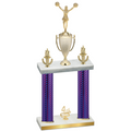 Double Purple Carbon Fiber Fourth Place Cheerleading Trophy