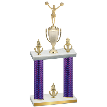 Double Purple Carbon Fiber Victory Cheerleading Trophy