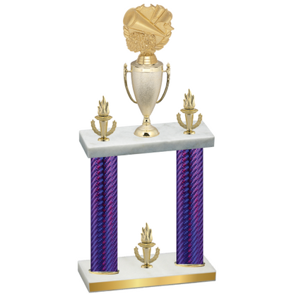 Double Purple Carbon Fiber Victory Cheerleading Trophy