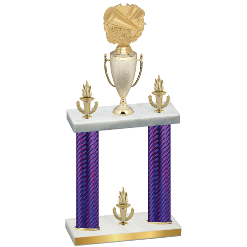 Double Purple Carbon Fiber Victory Cheerleading Trophy