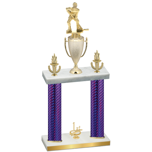 Double Purple Carbon Fiber First Place Hockey Trophy