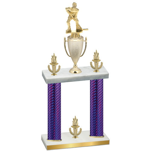 Double Purple Carbon Fiber Victory Hockey Trophy