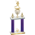 Double Purple Carbon Fiber Second Place Lacrosse Trophy