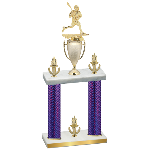 Double Purple Carbon Fiber Victory Lacrosse Trophy