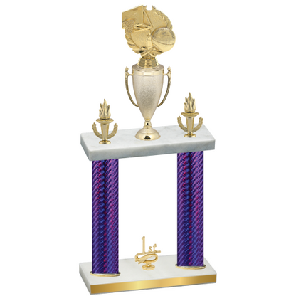 Double Purple Carbon Fiber First Place Basketball Trophy