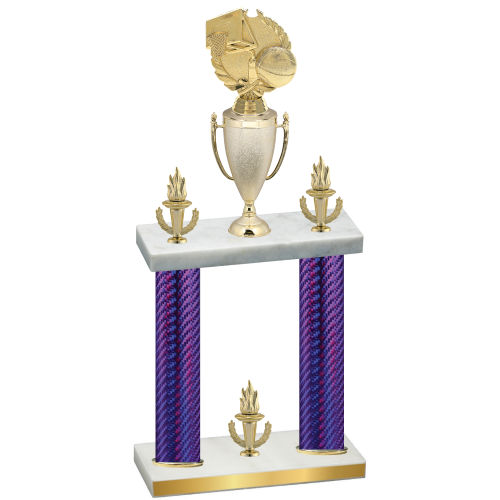 Double Purple Carbon Fiber Victory Basketball Trophy