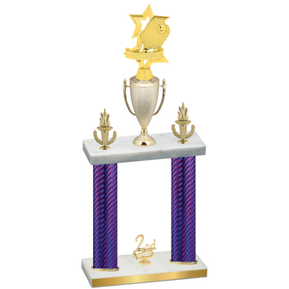 Double Purple Carbon Fiber Second Place Pickleball Trophy