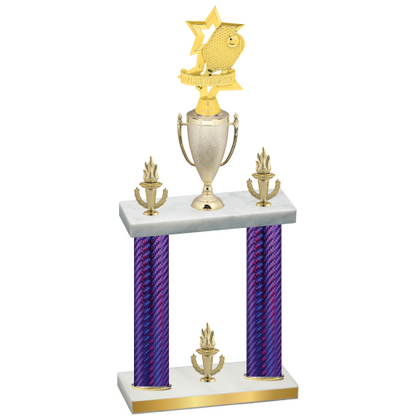 Double Purple Carbon Fiber Victory Pickleball Trophy