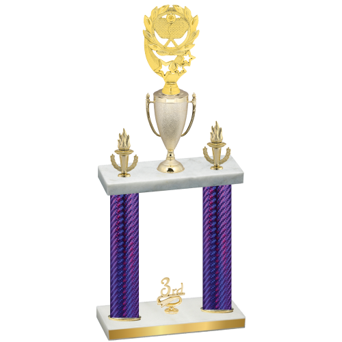 Double Purple Carbon Fiber Third Place Pickleball Trophy