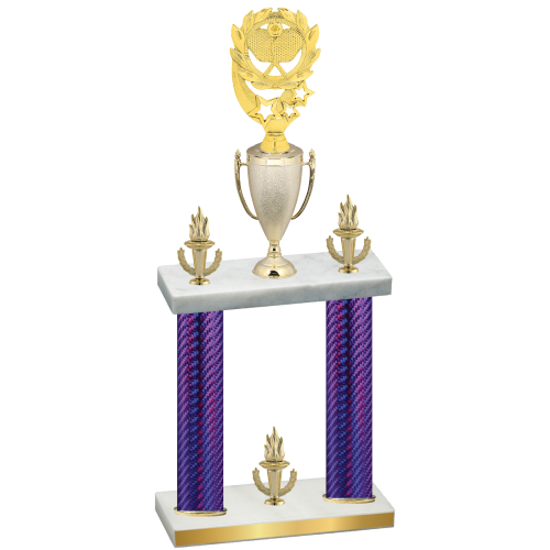 Double Purple Carbon Fiber Victory Pickleball Trophy